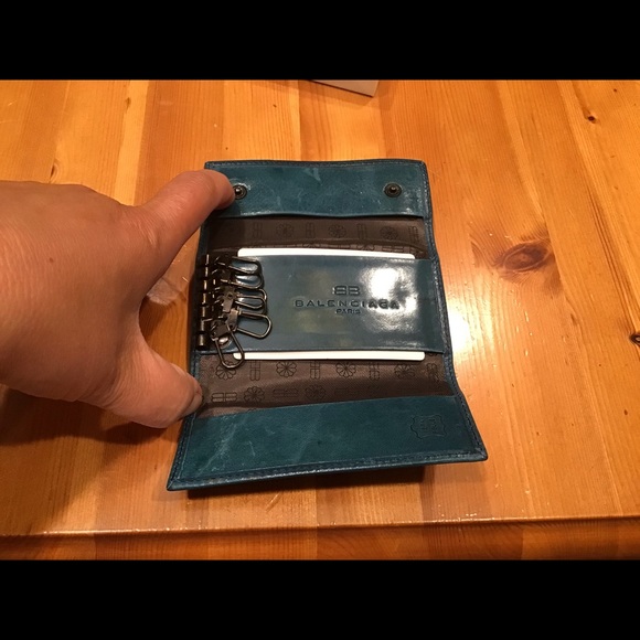 VINTAGE BALENCIAGA KEY KEEPER WALLET NIB LEATHER - Picture 9 of 16